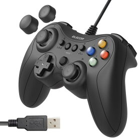 【代引不可】ゲームパッド PC コントローラー USB接続 Xinput Xbox系ボタン配置 FPS仕様 13ボタン 高耐久ボタン 軽量 スティックカバー交換 公式大会使用可 ブラック エレコム JC-GP30XBK