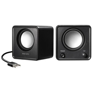 【代引不可】コンパクトUSBスピーカー 小型 デスク 最大出力6W PC パソコン 動画 映画 音楽 サンワサプライ MM-SPU21BK