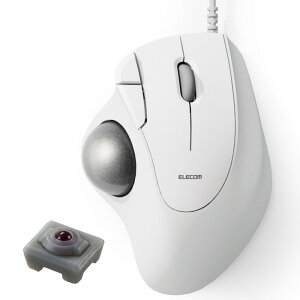 【代引不可】トラックボール マウス 有線 5ボタン 人工ルビーユニット エルゴノミクス Windows 11/10 macOS ChromeOS 各種対応 ホワイト エレコム M-IT10URWH