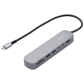 【代引不可】Type-C ドッキングステーション アルミボディ USB-A×2 HDMI×1 USB-C×2 SD+microSDスロット シルバー エレコム DST-C21SV/EC