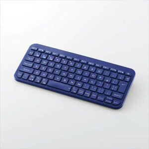 【代引不可】ワイヤレス キーボード Bluetooth 無線 パンタグラフ テンキーレス コンパクト 薄型 軽量 電池式 マルチペアリング(3台) 日本語配列 Slint ブルー エレコム TK-TM10BPBU