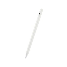 【代引不可】タッチペン スタイラスペン 充電式 USB Type-C 充電 磁気吸着 樹脂(POM)ペン先 ペン先交換可 iPad スマホ タブレット 各種対応 ホワイト エレコム P-TPACST04WH