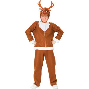 Xmas コミカルトナカイ メンズサイズ かぶりもの付 トナカイ衣装 トナカイコスプレ クリスマス Christmas Xmas コスプレ コスチューム パーティー 衣装 仮装 変装 クリアストーン 4560320888741
