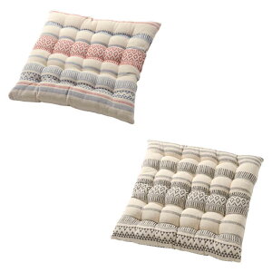 【北海道・沖縄・離島配送不可】【代引不可】シートクッション 40×40cm 椅子用 チェア用 座布団 インド綿100% サラッと快適 ふかふか 裏面同一生地 車用 カーシート チェアシート 幾何学模様