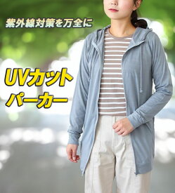 uvカット パーカー UVカットパーカー UVパーカー レディース UV カット UV対策 紫外線 対策 日焼け ジップアップ パーカー 綿混 コットン トップス ロング丈 送料無料