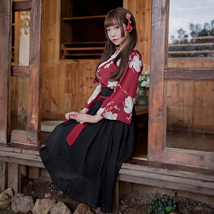 楽天市場 花魁 コスプレ 大正 ロマン 衣装 はいからさん 着物 コスプレ 送料無料 あす楽 送料込み 大正ロマン 袴 巫女 コスプレ 昭和レトロ 2ピース あす楽 大正ロマン大花プリントセットアップ膝丈着物ドレス クリスマスセール 最大80 Off ドレス カジュアル