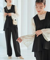 【期間限定★ポイント10倍】【洗える/ストレッチ】パーティードレス 結婚式 パンツドレス パンツスタイル…