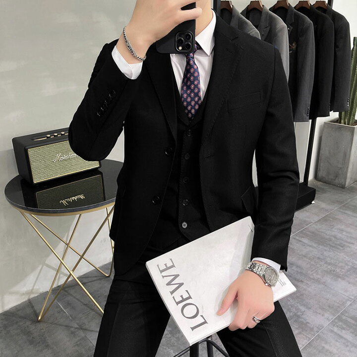 楽天市場】タキシード メンズスーツセット 4点セット「ジャケット 