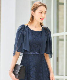 【3143円30%OFFで】ボレロ パーティーボレロ 結婚式 披露宴 二次会 パーティー ショート丈 シフォン レース ボリューム袖 羽織り バックコンシャス 二の腕カバー フェミニン エレガント M L XL XXL ベージュ ネイビー ライトグレー ブラック dsz0118