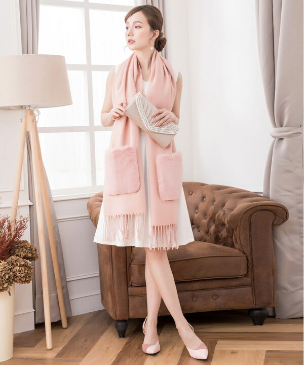 楽天市場 クーポンで1866円 結婚式 ショール パーティー ドレス ワンピース ポケットファー 裾 フリンジ コーディネート お呼ばれ お呼ばれ ストール 羽織り 羽織り物 上品 パーティー 二次会 披露宴 オケージョン 代 30代 40代 レディース パーティードレス通販