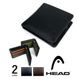 【全2色】 HEAD ヘッド リアルレザー バイカラー 2つ折り 財布 ショートウォレット L字ファスナー小銭入れ