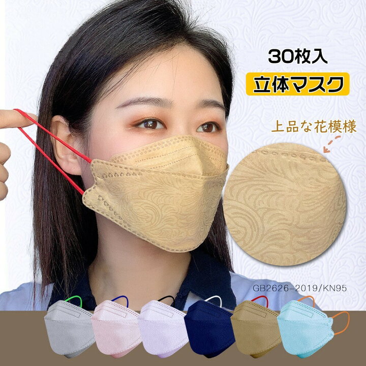 楽天市場】不織布マスク 立体マスク 4層 カラーマスク ダイヤモンド型 