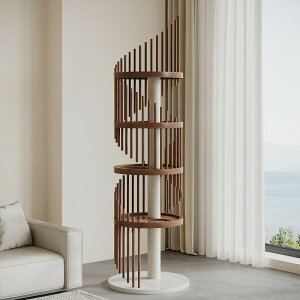 \全店ポイント5倍/【最大2000円クーポン配布中!】【省スペース】天然木キャットツーリング剣麻柱 & ネコポッド一体コンパケットデザイン オリジナールデザイン