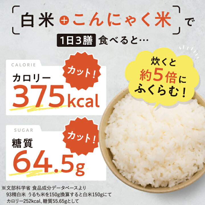 楽天市場】こんにゃく米 日本製 50RICE 1kg×3袋 酵素 乳酸菌 