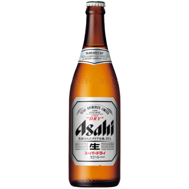 楽天市場 アサヒ スーパードライ 生ビール 500ml中瓶 X 本ケース販売 瓶ビール ドリンクキング