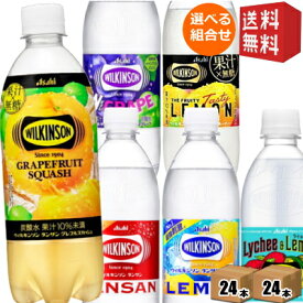 ウィルキンソン タンサン 炭酸水 送料無料 アサヒ 500mlPET 48本(24本×選べる2ケース) ノーマル レモン ウイルキンソン グレープ 割り材 炭酸水 ソーダ水 ピーチ 490ml フルーティー グレフル グレープフルーツ