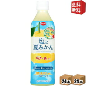 あす楽対応【送料無料】えひめ飲料 POM ポン 塩と夏みかん 490mlペットボトル 48本(24本×2ケース) [熱中症対策] ※北海道800円・東北400円の別途送料加算 [39ショップ]