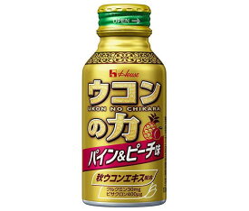 ハウスウェルネス ウコンの力 パイン＆ピーチ味 100mlボトル缶×30本入×(2ケース)｜ 送料無料 栄養 秋ウコン ビタミン ハウス ボトル缶