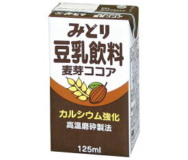 九州乳業 みどり豆乳飲料 麦芽ココア 125ml紙パック×12本入｜ 送料無料 豆乳 乳性飲料