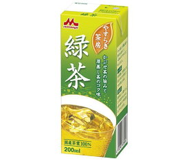 森永乳業 やすらぎ茶房 緑茶 200ml紙パック×24本入×(2ケース)｜ 送料無料 緑茶 お茶 おちゃ 茶