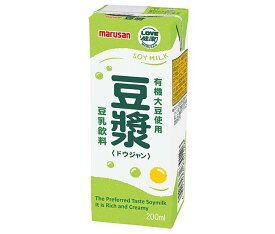 マルサンアイ 豆乳飲料 豆ジャン 200ml紙パック×24本入｜ 送料無料 紙パック 豆乳 有機大豆 豆ジャン はと麦