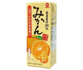 毎日牛乳 国産果汁100% みかん 200ml紙パック×24本入｜ 送料無料 オレンジジュース オレンジ 温州みかん うんしゅうみかん 果汁100%