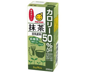 マルサンアイ 豆乳飲料 抹茶 カロリー50％オフ 200ml紙パック×24本入×(2ケース)｜ 送料無料 豆乳飲料 抹茶 紙パック