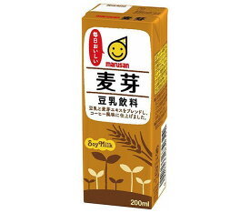 マルサンアイ 豆乳飲料 麦芽 200ml紙パック×24本入×(2ケース)｜ 送料無料 豆乳飲料 紙パック コーヒー風味