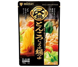 ミツカン 〆まで美味しい とんこつしょうゆ鍋つゆ ストレート 750g×12袋入×(2ケース)｜ 送料無料 一般食品 調味料 鍋スープ