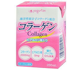 ヨーグルトン乳業 コラーゲン 200ml紙パック×16本入×(2ケース)｜ 送料無料 ヒアルロン酸 りんご