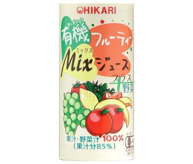 光食品 有機フルーティーMixジュース プラス野菜 195gカートカン×15本入｜ 送料無料 果実飲料 紙パック