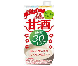 森永製菓 甘酒 糖質30％オフ 1000ml紙パック×6本入×(2ケース)｜ 送料無料 甘酒 森永 米麹 あまざけ 1l 1L 酒粕