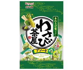 【送料無料・メーカー/問屋直送品・代引不可】春日井製菓 グリーン豆 わさび茶屋アソート 104g×12袋入｜ お菓子 豆菓子 おつまみ 袋 ワサビ