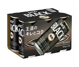 UCC BLACK(ブラック) 無糖(6缶パック) 185g缶×30(6×5)本入｜ 送料無料 缶コーヒー コーヒー 珈琲 ブラック