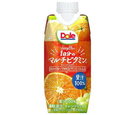 雪印メグミルク Dole(ドール) Juicy Plus 1日分のマルチビタミン 330ml紙パック×12本入×(2ケース)｜ 送料無料 果汁100% ジュース グレープ オレンジ