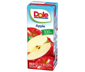 雪印メグミルク Dole(ドール) アップル100% 200ml紙パック×18本入｜ 送料無料 りんご リンゴ アップル 果汁100% ジュース