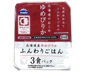 ウーケ 天然水仕立て ふんわりごはん 北海道のお米 ゆめぴりか (200g×3P)×8袋入×(2ケース)｜ 送料無料 ごはん(レトルト) レトルトご飯 パックご飯 ごはん