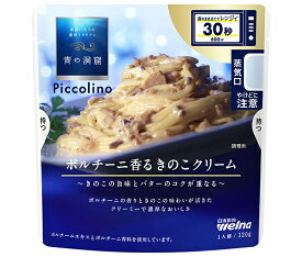 日清ウェルナ 青の洞窟 Piccolino(ピッコリーノ) ポルチーニ香るきのこクリーム 120g×10袋入×(2ケース)｜ 送料無料 パスタソース ポルチーニ きのこ クリーム