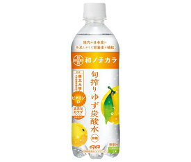 ダイドー 和ノチカラ 旬搾りゆず炭酸水 500mlペットボトル×24本入｜ 送料無料 炭酸 柚子 無糖 ビタミン