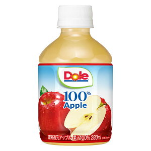 大塚食品 Dole アップル 100% 280mlペットボトル×24本入| 送料無料 りんご アップル 果汁100% PET