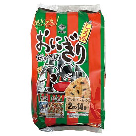 マスヤ おにぎりせんべい ファミリーパック (2枚×14袋)×14袋入｜ 送料無料 お菓子 おつまみ せんべい 袋 米菓 醤油 しょうゆ