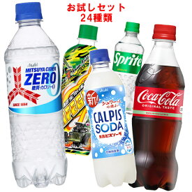 【福袋】 色々な炭酸飲料飲んでみませんか?セット24種類 コカコーラ スプライト ペプシ ウィルキンソン 三ツ矢サイダー カルピスなど 410ml〜600mlペットボトル×24本入｜ 送料無料 コーラ キリン サントリー アサヒ 不二家 500ml 48本 ウィルキンソン レモン ペプシ ゼロ