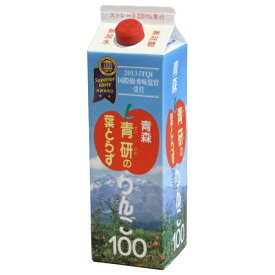 青研 葉とらずりんごジュース 葉とらずりんご100 1L紙パック×12本入｜ 送料無料 りんごジュース リンゴジュース アップルジュース 1l 1000ml ストレート 100%