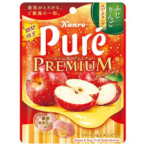 カンロ ピュレグミ プレミアム ふじりんごスパークリング 54g×6袋入| 送料無料 お菓子 Pure 袋 プレミアム りんご アップル