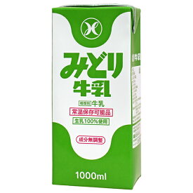 九州乳業 みどり牛乳 1000ml紙パック×12(6×2)本入×(2ケース)｜ 送料無料 牛乳 乳酸 みどり ロングライフ 常温保存可