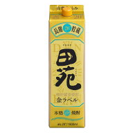 あす楽 田苑酒造 金ラベル 20度 1.8Lパック 1ケース6本セット 本格樽熟成麦焼酎 1800ml でんえん 田苑 麦…