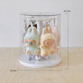 フィギュアケース キーホルダー 収納ケース 回転式透明展示ケース コレクションケース フィギュア 収納 ぬいぐるみ 収納ケース 透明 カウンタートップショーケース 防塵 装飾 転式 防塵 汚れ防止 アクリル ディスプレイスタンド