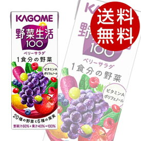 カゴメ 野菜生活100 ベリーサラダ 200ml×48本【野菜ジュース】【送料無料】