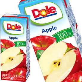 [送料無料] メグミルク Doleアップル100% アップルジュース りんごジュース ドール フルーツジュース 果汁100％ 200ml紙パック×18本【3～4営業日以内に出荷】