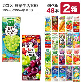 カゴメ 野菜ジュース [野菜一日これ一本 野菜生活100 野菜ジュース トマトジュース 果汁 限定 リコピン フルーツ ビタミン 豆乳] 195ml・200ml紙パック×48本[24本×2ケース]【3〜4営業日以内に出荷】【送料無料】